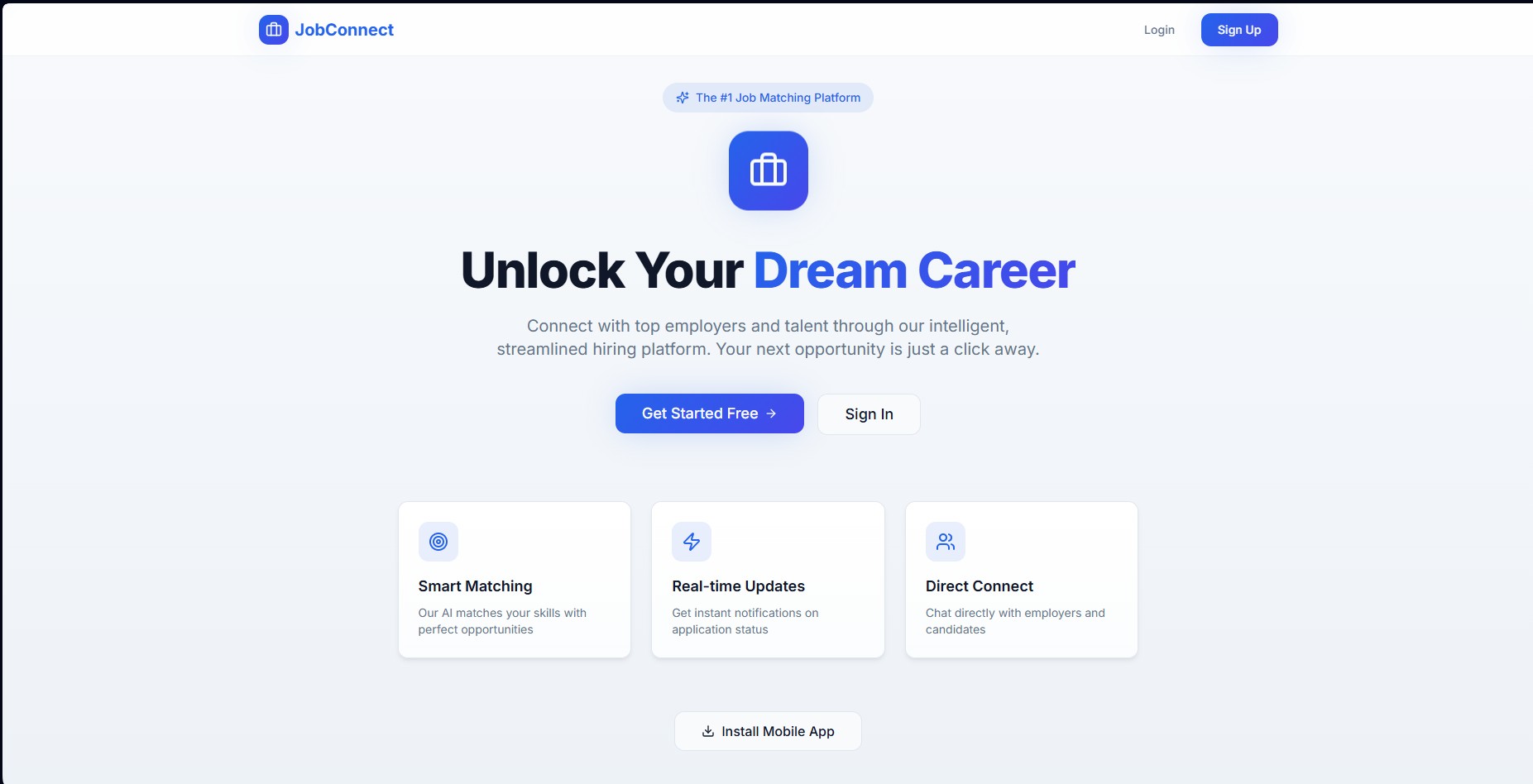 JobConnect interface